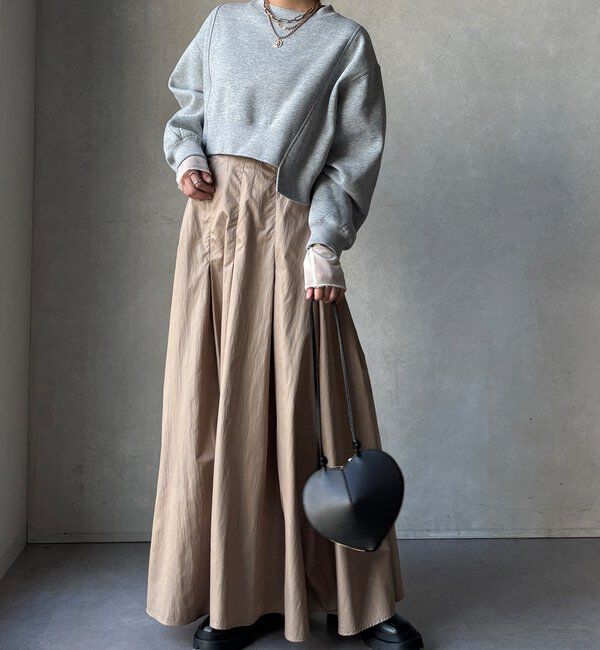  「【WEB限定】裏毛裏起毛ショートトップスアンサンブル」|Tシャツ・カットソー|