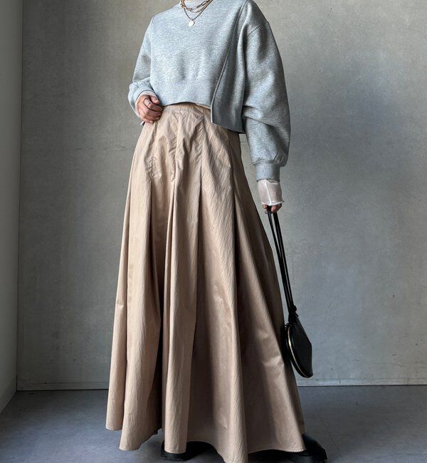  「【WEB限定】裏毛裏起毛ショートトップスアンサンブル」|Tシャツ・カットソー|