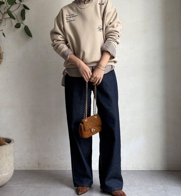  「【WEB限定】裏毛裏起毛ランダム刺繍ロゴトップス」|Tシャツ・カットソー|