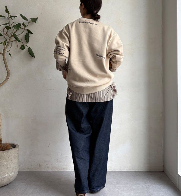  「【WEB限定】裏毛裏起毛ランダム刺繍ロゴトップス」|Tシャツ・カットソー|