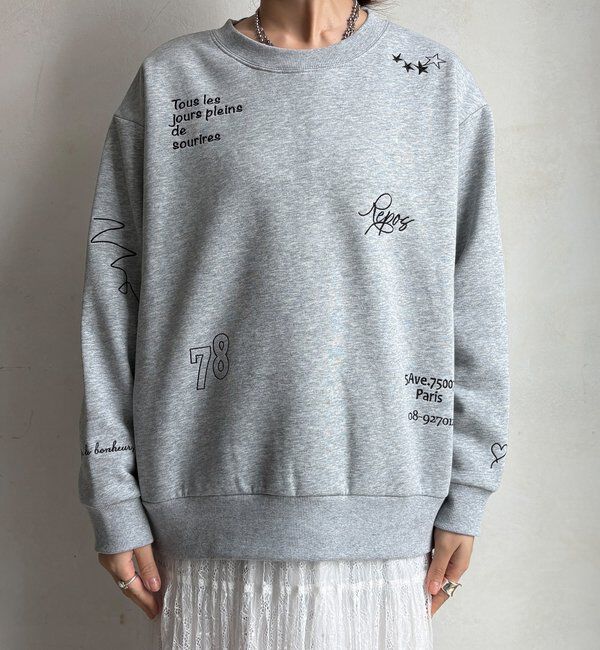  「【WEB限定】裏毛裏起毛ランダム刺繍ロゴトップス」|Tシャツ・カットソー|