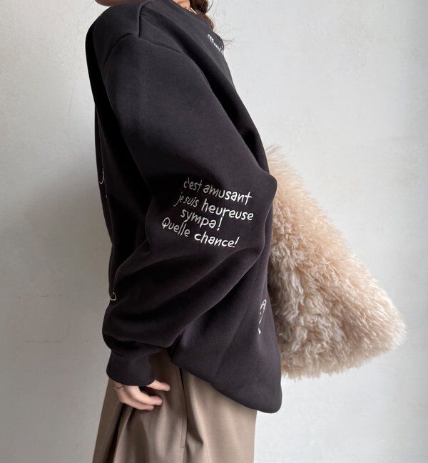  「【WEB限定】裏毛裏起毛ランダム刺繍ロゴトップス」|Tシャツ・カットソー|