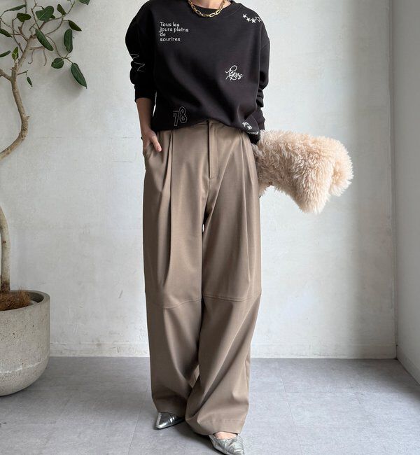  「【WEB限定】裏毛裏起毛ランダム刺繍ロゴトップス」|Tシャツ・カットソー|