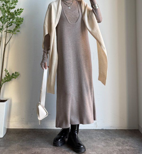  「【WEB限定】リブニット＋Uネックニットワンピースセット」|スーツ|