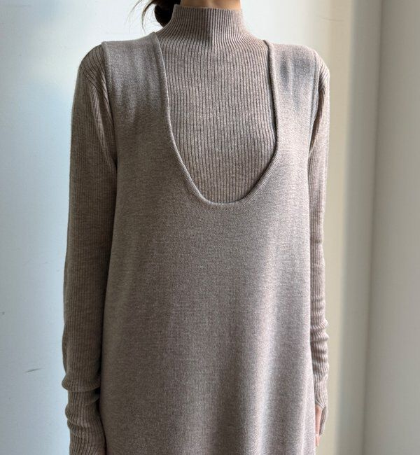  「【WEB限定】リブニット＋Uネックニットワンピースセット」|スーツ|