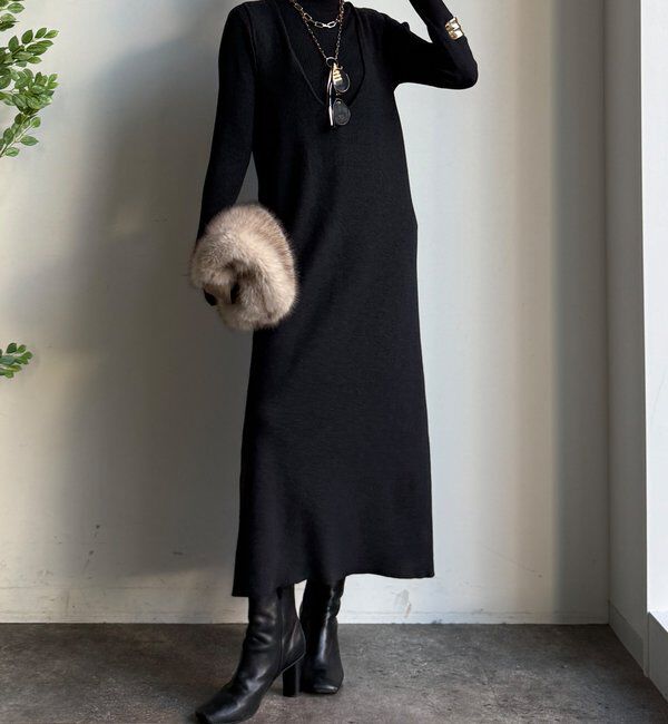  「【WEB限定】リブニット＋Uネックニットワンピースセット」|スーツ|