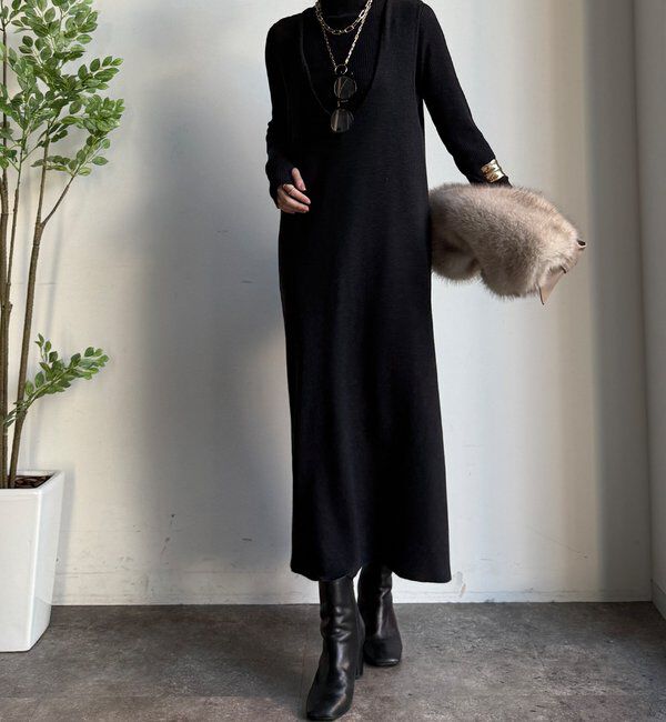  「【WEB限定】リブニット＋Uネックニットワンピースセット」|スーツ|