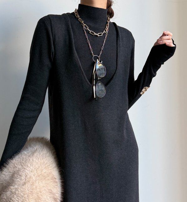  「【WEB限定】リブニット＋Uネックニットワンピースセット」|スーツ|