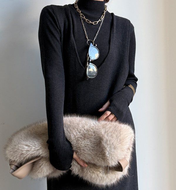  「【WEB限定】リブニット＋Uネックニットワンピースセット」|スーツ|