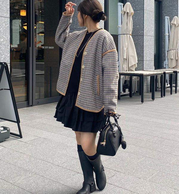  「【インフルエンサー SAKURA企画】チェックハーフコート」|その他|