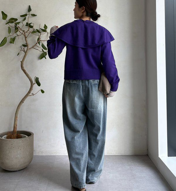  「【WEB限定】 棒タイ付ケープカーディガン」|カーディガン|