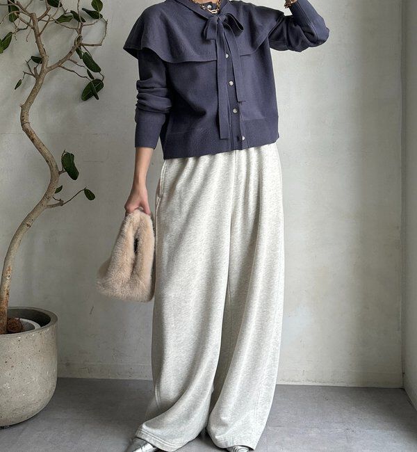  「【WEB限定】 棒タイ付ケープカーディガン」|カーディガン|