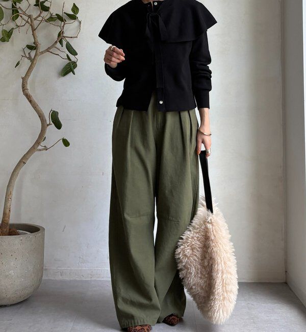  「【WEB限定】 棒タイ付ケープカーディガン」|カーディガン|