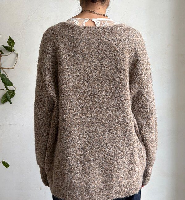  「MIXヤーンボートネックプルオーバー」|ニット・セーター|