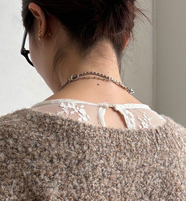  「MIXヤーンボートネックプルオーバー」|ニット・セーター|