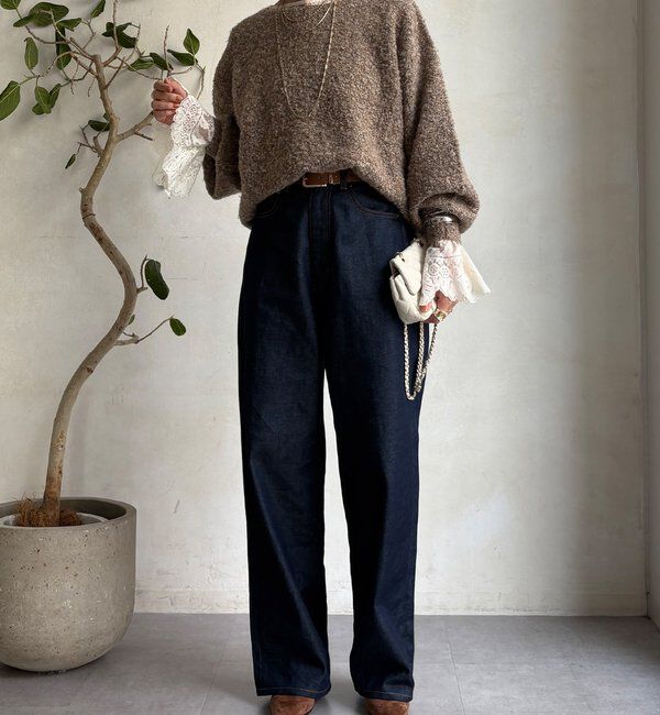  「MIXヤーンボートネックプルオーバー」|ニット・セーター|