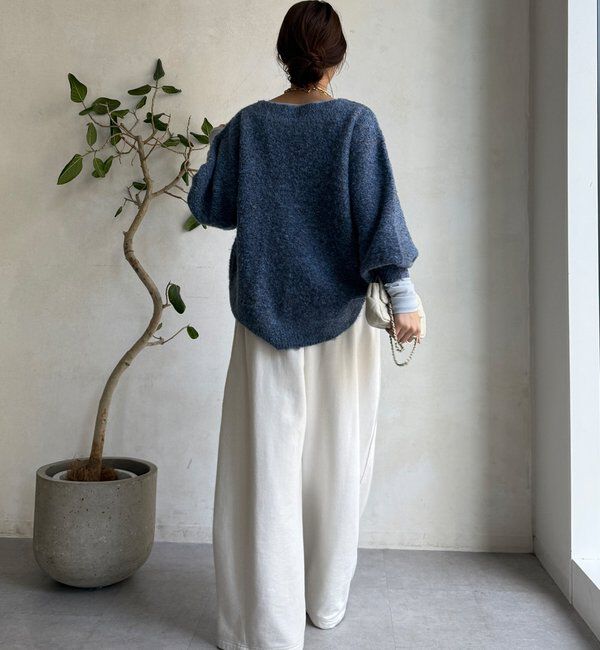  「MIXヤーンボートネックプルオーバー」|ニット・セーター|