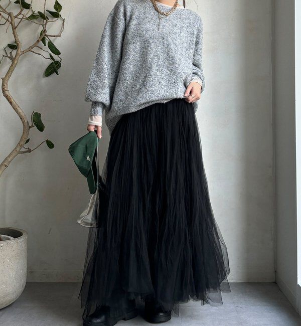  「MIXヤーンボートネックプルオーバー」|ニット・セーター|