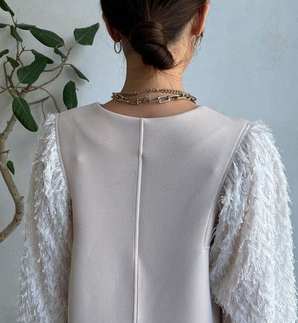  「【WEB限定】ダンボールレース切替ワンピース」|ワンピース|