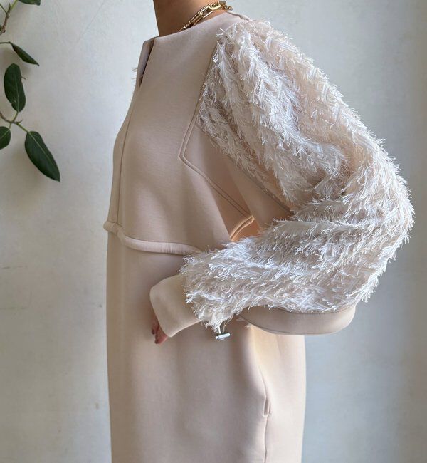  「【WEB限定】ダンボールレース切替ワンピース」|ワンピース|