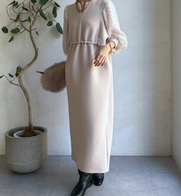  「【WEB限定】ダンボールレース切替ワンピース」|ワンピース|