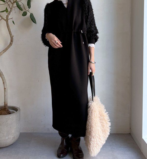  「【WEB限定】ダンボールレース切替ワンピース」|ワンピース|