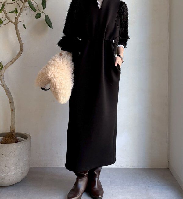  「【WEB限定】ダンボールレース切替ワンピース」|ワンピース|