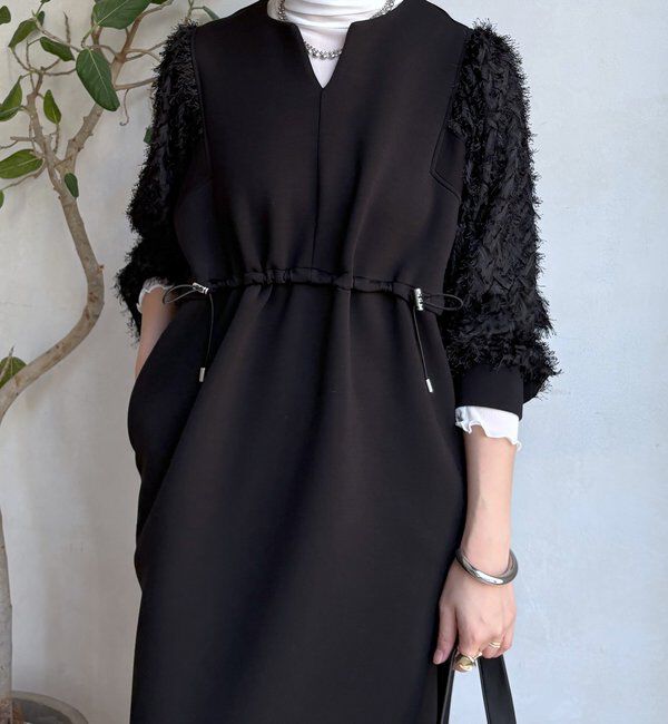  「【WEB限定】ダンボールレース切替ワンピース」|ワンピース|