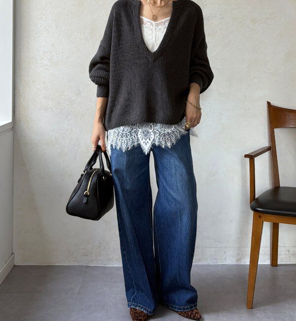  「ウール混スキッパープルオーバー」|ニット・セーター|