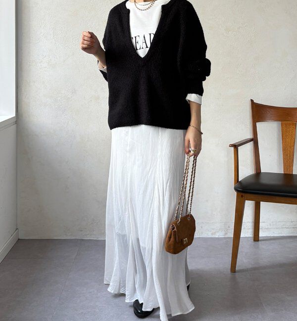  「ウール混スキッパープルオーバー」|ニット・セーター|