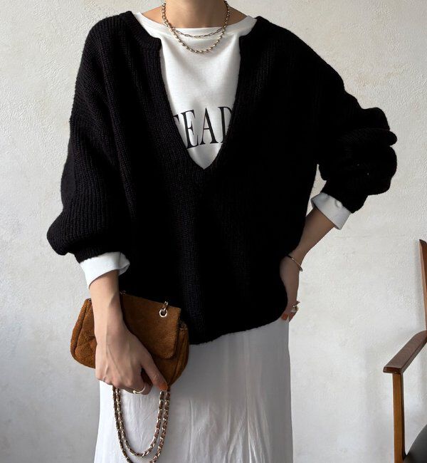  「ウール混スキッパープルオーバー」|ニット・セーター|