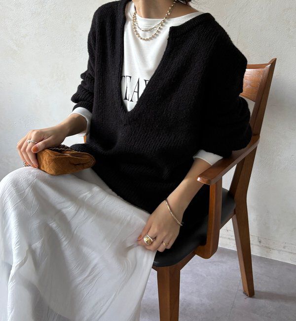  「ウール混スキッパープルオーバー」|ニット・セーター|