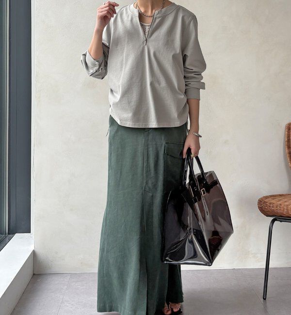  「【WEB限定】サイドドロストハーフジッププルオーバー」|Tシャツ・カットソー|