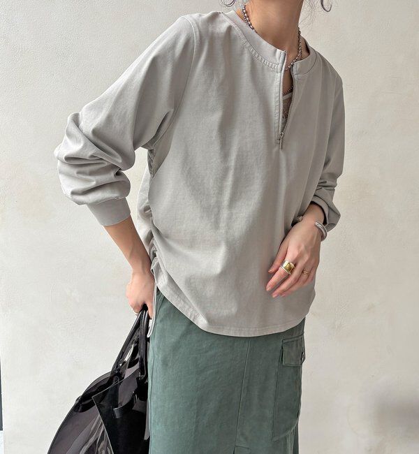  「【WEB限定】サイドドロストハーフジッププルオーバー」|Tシャツ・カットソー|
