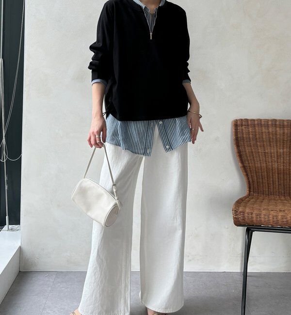  「【WEB限定】サイドドロストハーフジッププルオーバー」|Tシャツ・カットソー|