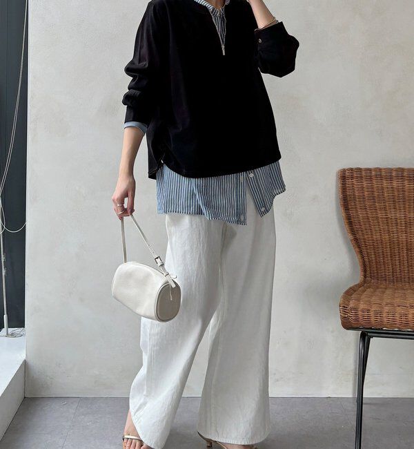  「【WEB限定】サイドドロストハーフジッププルオーバー」|Tシャツ・カットソー|