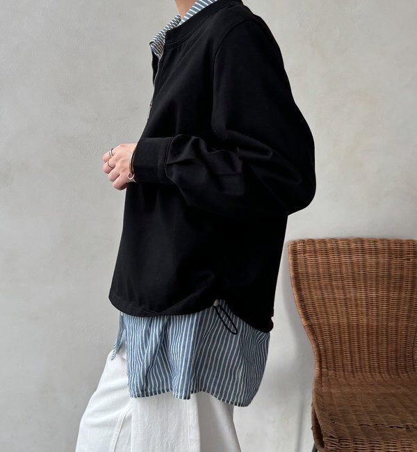  「【WEB限定】サイドドロストハーフジッププルオーバー」|Tシャツ・カットソー|