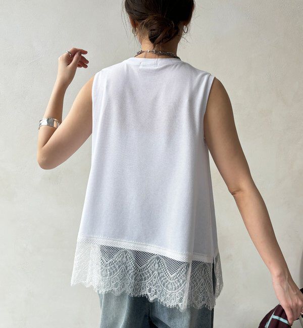  「【セットアップ可能】裾レースタンク」|Tシャツ・カットソー|