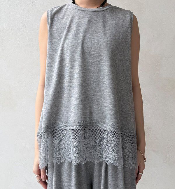  「【セットアップ可能】裾レースタンク」|Tシャツ・カットソー|