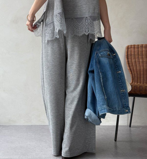  「【セットアップ可能】タックイージーワイドパンツ」|チノ|