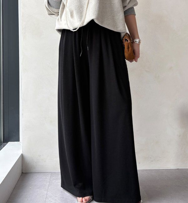  「【セットアップ可能】タックイージーワイドパンツ」|チノ|