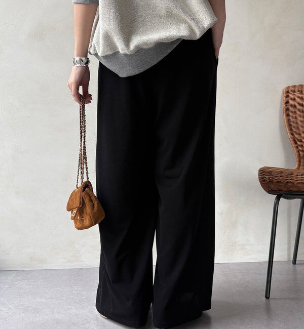  「【セットアップ可能】タックイージーワイドパンツ」|チノ|