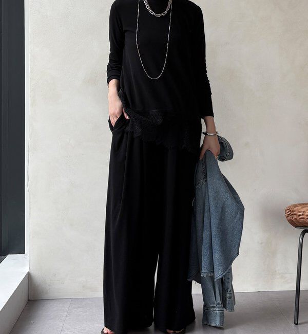  「【セットアップ可能】タックイージーワイドパンツ」|チノ|