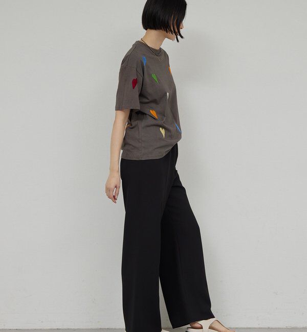  「【Dhritie】リーフ刺繍Tee」|Tシャツ・カットソー|