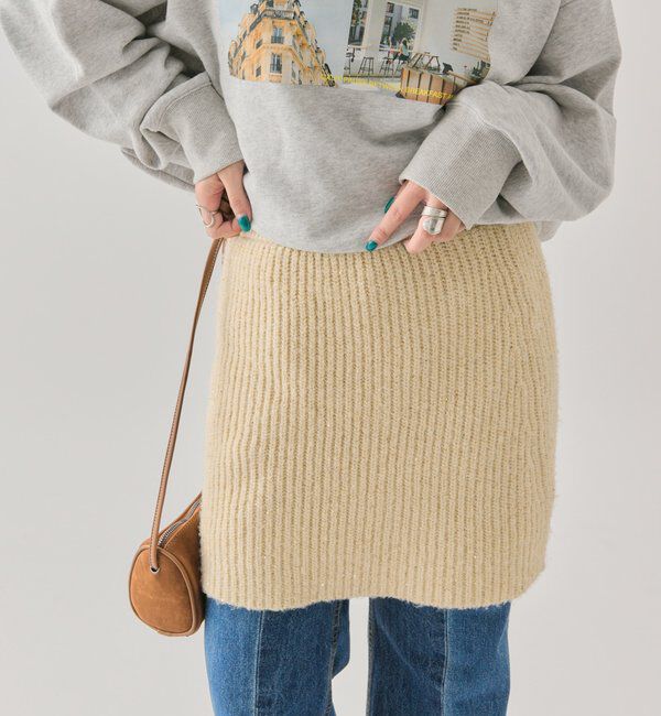  「スパンコールニットスカート」|スカート|オフホワイト