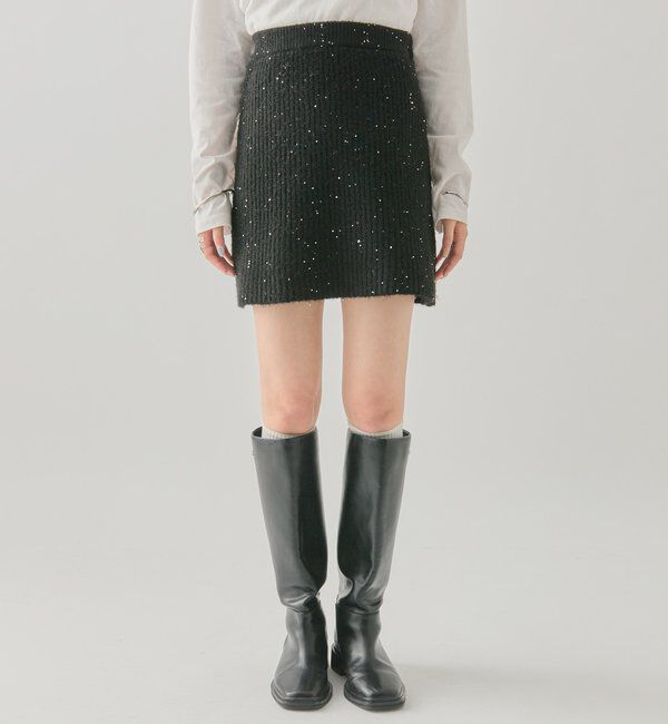  「スパンコールニットスカート」|スカート|