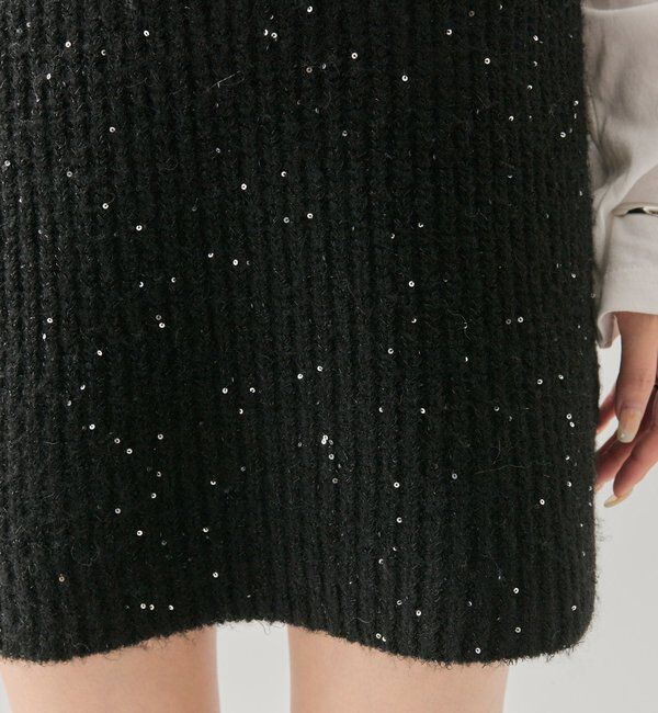  「スパンコールニットスカート」|スカート|
