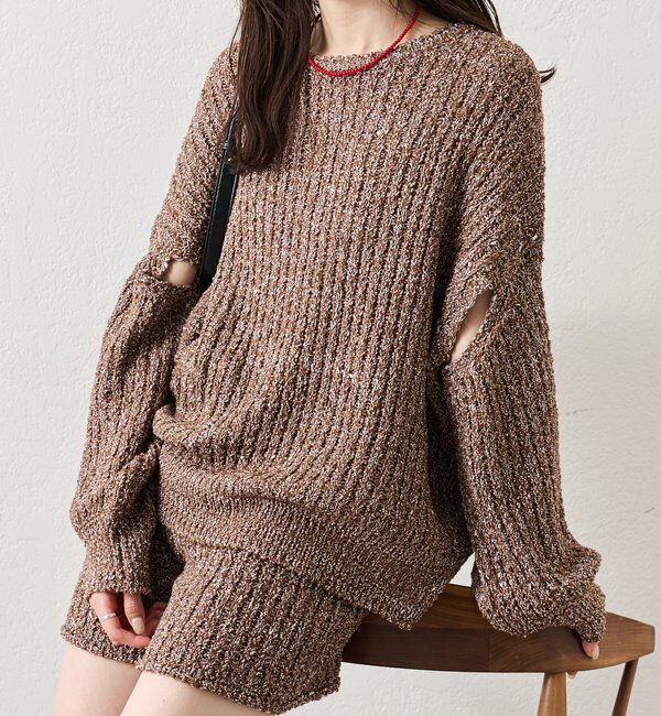  「スラブヤーンスリットニット」|ニット・セーター|