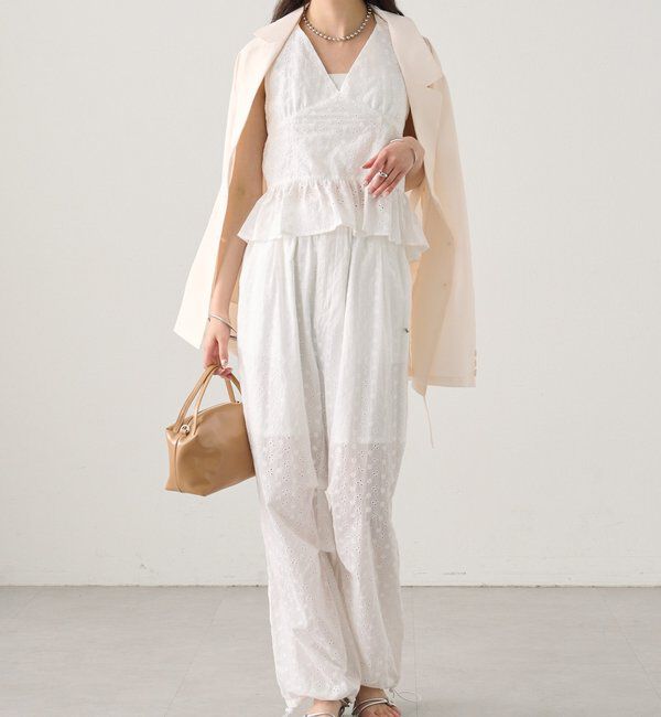  「コットン刺繍ホルターネック」|シャツ・ブラウス|