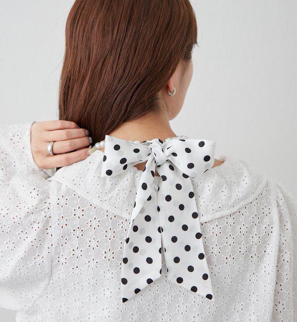 「Lara パール&times;ドットスカーフ」|バンダナ・スカーフ|